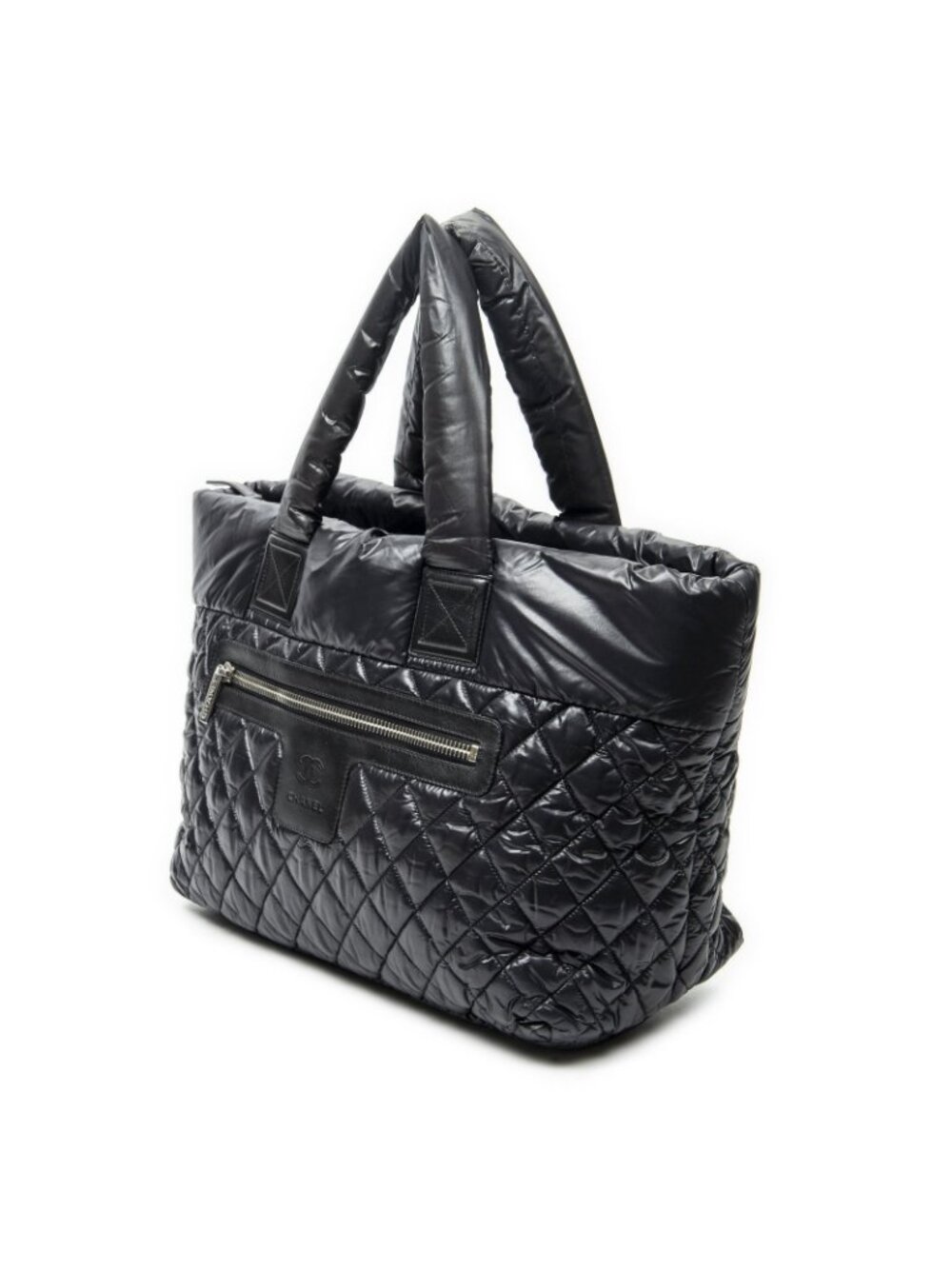 Chanel Coco Reversible Tote Black Quilted Nylon Canvas - Picture 2 of 11
